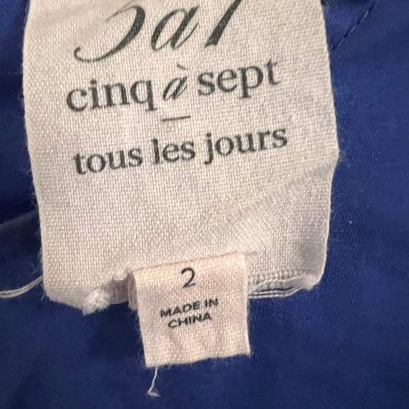 Cinq A Sept Erin Puff Shoulder blue dress - Picture 5 of 5